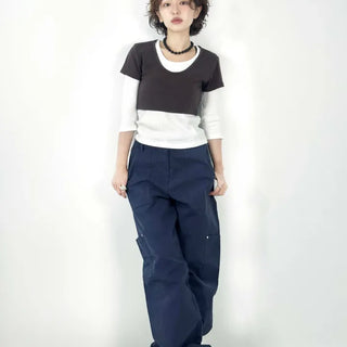 Koyu Crop Layered Tee