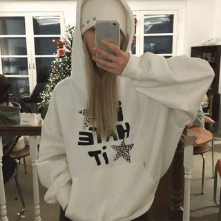 deep lettering hoodie