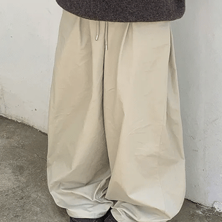 Pyoten Pintuck Banding Cotton Wide Pants
