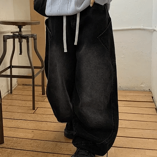 Dark Wash Denim Balloon Pants