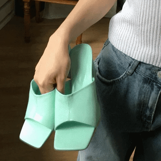 POP Square Wedge Heel Mule