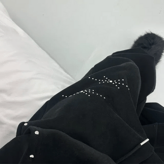Silver Light Studded Oversized Training Pants  / Sweatpants Tracksuit Pants String Elastic Waist Pants Pants Daily Basic Low-rise Training Suit Sweatpants