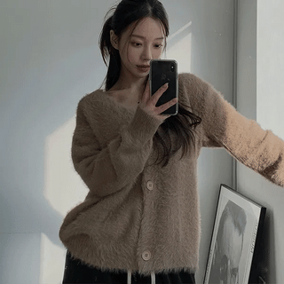 Fluffy Mohair Cardigan