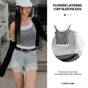 Flower Layered Cap Sleeveless