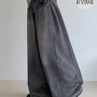 Kvenne Cutout Denim Balloon Wide Pants