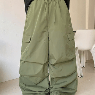 Heyten Elastic String Nylon Cargo Parachute Pants
