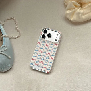 Ribbon Stripe iPhone 17 Pro Card Holder Hard Case