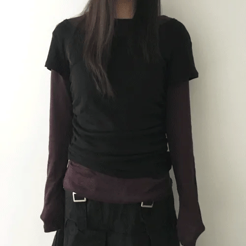 Pop Pop Color Block Layered Long Sleeve Tee (4 colors)