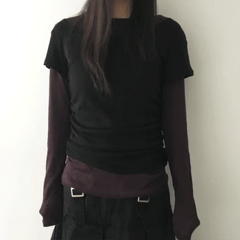 Pop Pop Color Block Layered Long Sleeve Tee (4 colors)