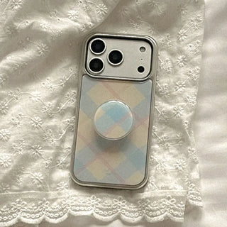 misty check iPhone 18 Pro Galaxy MagSafe Silver Bumper Case