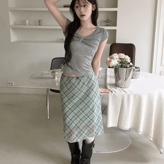 Hari Greenery Check Skirt