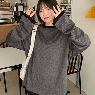 Pedin Striped Layered Over Long Sleeve Tee