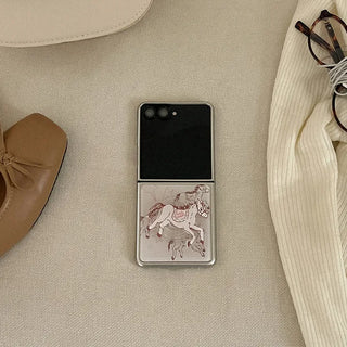 drawing horse Galaxy Zflip Fold 8 MagSafe Silver Bumper Case