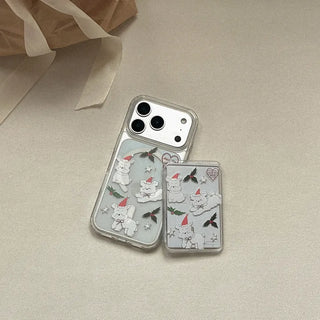 [Support for Stray Dogs] Holiday Hug Me Dog MagSafe Clear Jelly Hard Phone Case iPhone 17 Pro