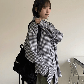 Heyboo Seersucker Over Check Shirt