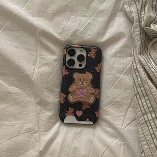 Love Teddy Stitch Design [Card Holder Phone Case]