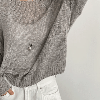 Forbes Summer Loose Fit Boat Neck Knit