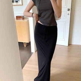 String waist maxi skirt