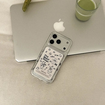 Tiny Happy Things MagSafe Card Clear Wallet Pocket Case