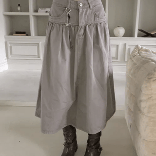 Pound Keyring Cotton Long Skirt