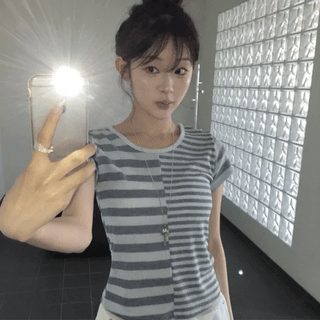 Ao Half Striped Top