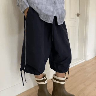 Mishow Nylon String Track Banding Bermuda Pants