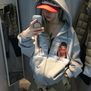 Heart Dot Point Hood Zip-Up