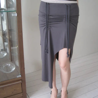 Shirred Loop Midi Skirt