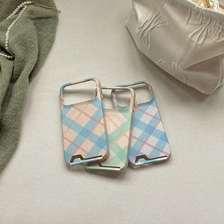 Misty Check iPhone 17 Pro Card Holder Hard Case