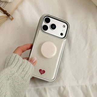 Cozy Sugar Dots iPhone 18 Pro Galaxy Epoxy Silver Bumper Case