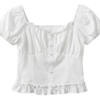 Olia Shirred Puff Blouse