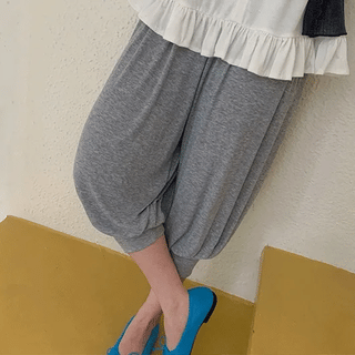 Yomyo 3/4 Length Shirred Jogger Elastic Pants