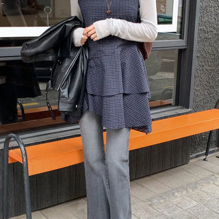 Kiko check layered dress