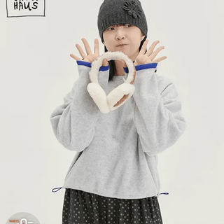 Gengo Color Block Fleece Crop Sweatshirt