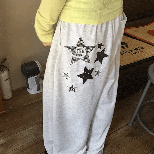 Lakani Star Print Elastic Waist Wide Pants