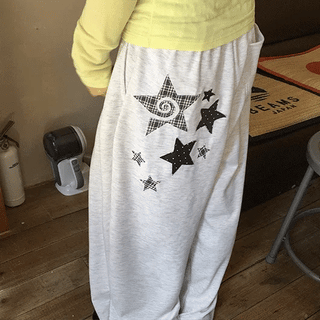 Lakani Star Print Elastic Waist Wide Pants