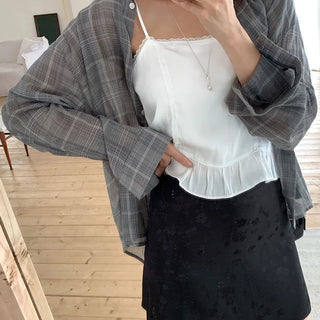 Sheer check shirt