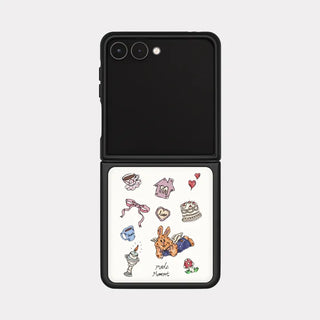 Sweet Bunny Galaxy Zflip Fold 8 Epoxy Black Bumper Case