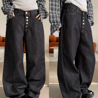 Non-fade Raw Denim Wide Pants