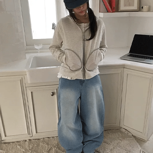 Hirushi Washed Wide Denim Pants