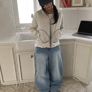 Hirushi Washed Wide Denim Pants
