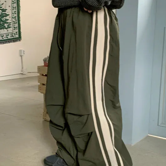 Humin Elastic Line Parachute Jogger Pants