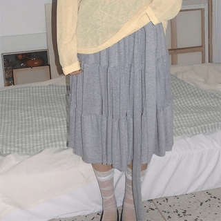 waist stripe midi skirt