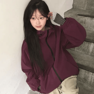 Hob Nylon Loose Fit Hooded Windbreaker