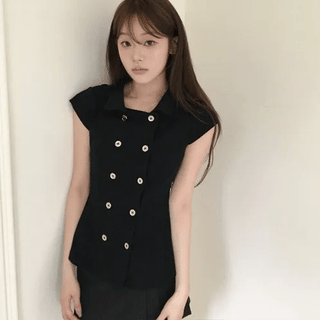 Moo Double Collar Top