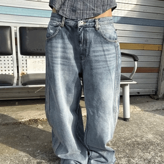 DOUBLE POCKET CURVED DENIM