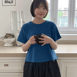 Hango Ribbed Crop Short Sleeve Tee