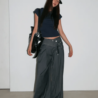 Pocket Pleats Skirt Pants