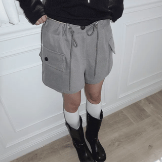Louver Pocket String Cotton Shorts