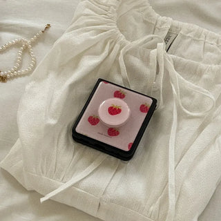 Berry Knit Pattern Galaxy Z-Flip Fold 8 MagSafe Black Bumper Case
